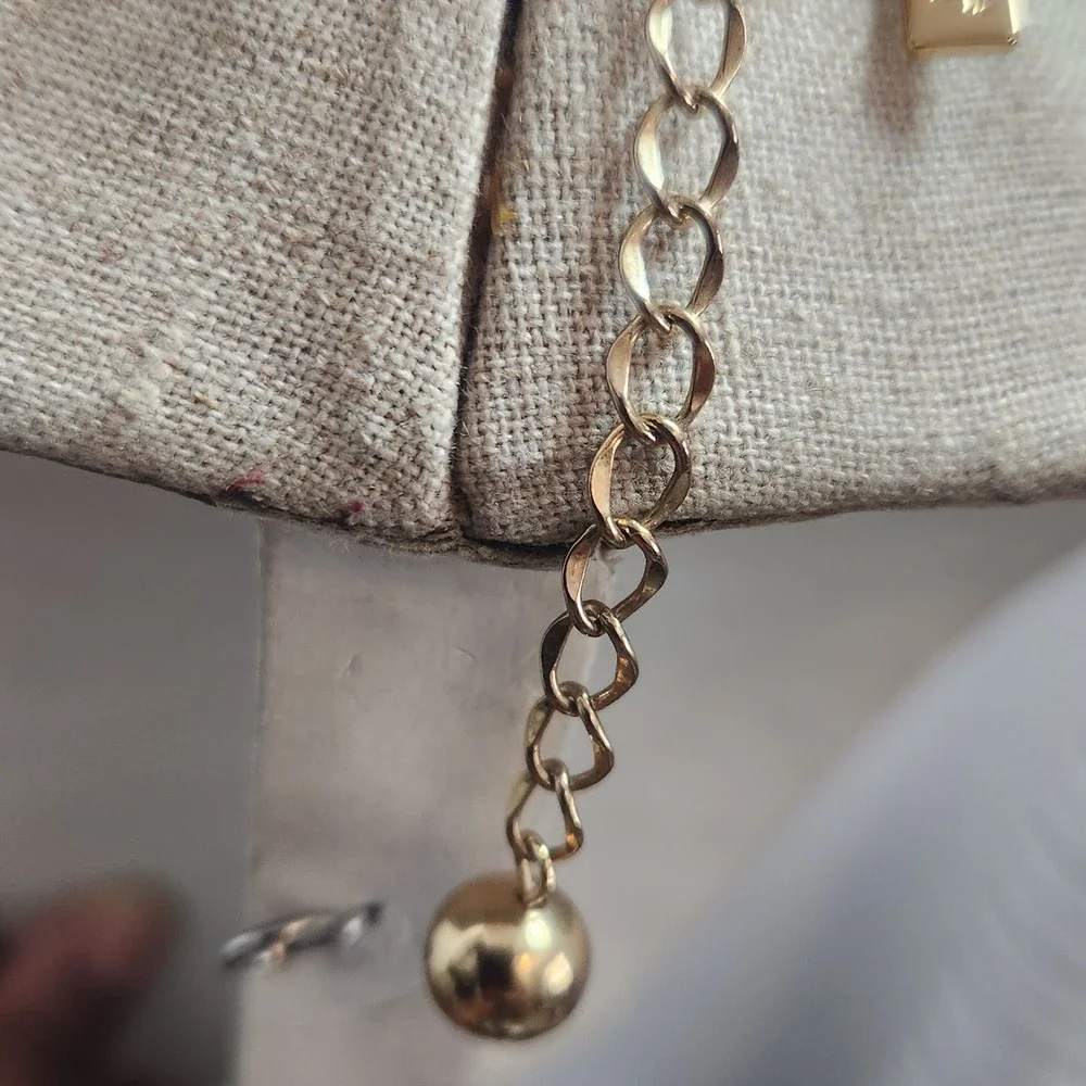Kate Spade Gold Tone Wood Bead Crystal Statement Necklace Brown Mixed Media‎ Bib